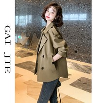 트렌치코트 여중 롱 봄 트렌치 기질 헨리코트 트렌치 숏 캐주얼 코트 nvduanfengyi