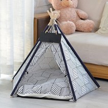 감성스터프 반려동물 강아지 하우스 인디언 텐트, 네이비 아마
