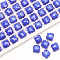 네잎클로버 비즈 키링 재료 동대문 레진30 개/몫 4 잎 클로버 구슬 유리 크로스 비즈 12 미리메터 매력 크, 06 DP blue porcelain