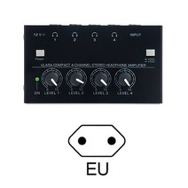 헤드폰앰프 휴대용 금속 헤드폰 앰프 4 채널 스테레오 헤드셋, 02 EU Plug