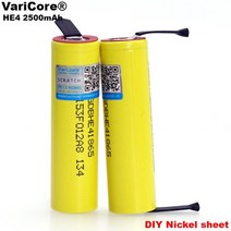 VariCore INR18650-25R HE4 VCT5A 2500mAh 배터리 3.6V 방전 20A 전용 DIY 니켈, [04] 1PCS HE4-Nickel