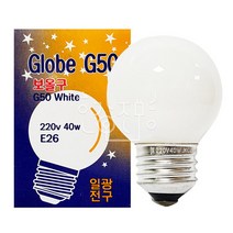 10개입 일광전구 볼구 G50 40W (220V) E26, 전구색(노란빛), 일광볼구40W(10개입)