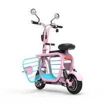 팻전기자전거 용 전기 오토바이 자전거 두 바퀴 애완 동물 바구니가 달린 미니 도시 37 kmh 580W, 6.Pink 10AH 40KM