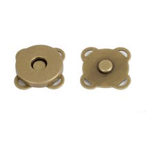사방 자석단추 메탈자석단추 가방부자재 똑딱이 14mm 18mm, 엔틱골드
