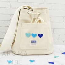 VEDANE 의류패치 하트파랑 벨크로패치