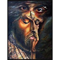 보석십자수 창업 도구 사자 양과 십자가 예수 5d 다이아몬드 페인팅 기독교 신 기호 전체 드릴 자수, 12_25x20cm 정사각형