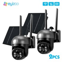 태양광 패널 인버터 설치 태양열 2MP 와이파이 Ptz IP 카메라 배터리 야외 전지 CCTV 비디오 감시 외부 무선 홈 경보 시스템, 01 WIFI Cam X 2PCS