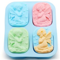 비누만들기 비누키트4심지어 실리콘 천사 금형 DIY 수제 비누 만들기 용품 사각형 몰데기도 아기 모델링, 02 angel