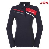 JDX 여성 배색사선절개 카라티셔츠_pt