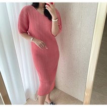 수입) 하이퀄리티 플리츠 백리본 스트랩 브이넥 롱 원피스 (5color)