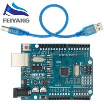 한 세트 UNO R3 (CH340G) MEGA328P UNO R3 + USB 케이블 ATMEGA328P-AU 개발 보드 전자 부품 액세서리 소스