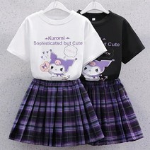 쿠로미 티셔츠 스커트 반팔티 여성반팔티 투피스