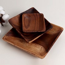 아카시아 나무 우드 사각 접시 5size 미니 종지 앞접시 반찬그릇 디저트접시 캠핑그릇