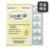 캘리포니아골드뉴트리션 락토비프 300억 LactoBif30 베지캡슐60정