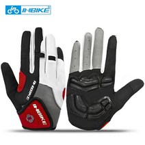 오토바이장갑 INBIKE 스포츠 장갑 Shockproof 사이클링 터치 스크린 타고 MTB 자전거 오토바이 겨울 가을, 02 빨간