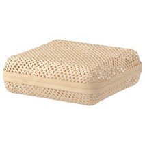 이케아 스마라 수납함+뚜껑 내추럴 30x30x10cm 대나무, 없음