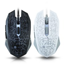 GG 카멜레온 LED 및 무게추 탑재 땀방지 러버코팅 2200dpi 게이밍 유선 마우스, 화이트