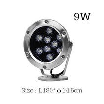 Led 수중 3W 9W 15W 18W 24W 라이트 연못 잠수정 IP68 야간 램프 DC 12V 24V 야외 정원 수영장 파티 풍경, 9W_DC 12V Blue
