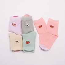 위삭스앤파파맘 우리섬유 유아동양말 J누에보 중목 양말 5켤레