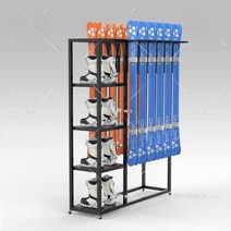 스키 장비 진열대 보드 보관 랙 데크 부츠 렌탈샵, 바퀴 달린 블랙 (115x40x180cm)