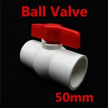 직경 슬립 내부 50mm 50mm 양방향 포트 pvc 볼 밸브 흰색 빨간색 끝