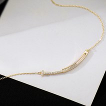 다왕 cZNG014 언발 곡선바 실체인 14k도금 실버925 목걸이