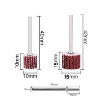 연마재 10mm/15mm 생크 그릿 샌드페이퍼 그라인딩 샌딩 헤드 플랩 폴리싱 휠 디스크 로타리 미니 드릴 도구용 맨드릴, [10] 15MM 400Grit, 10 15MM 400Grit