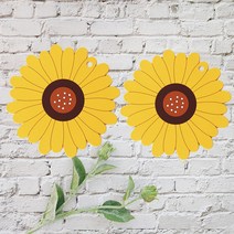 해바라기 냄비받침 실리콘냄비받침 (옐로2) (옐로1+브라운1) 색상선택 홈카페 집들이선물 풍수인테리어 주방, 옐로16cm-2개