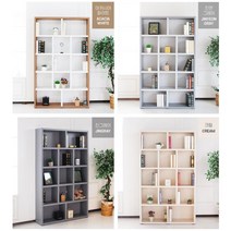높은책장 거실용 1200폭 디자인 키큰책장 감성디자인, 크림연그레이