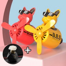 도그독 에어휠 [1+1세트] 차량용 방향제, 에어휠 도베르만(블랙) x2개, 아카시아 x2개