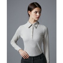 닥스 골프 베이지 체크 자카드 카라 티셔츠DNTS2D704I1