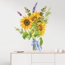 MEIISEO 벽지 홈 인테리어 집 벽 장식 호텔 장식 셀프, 해바라기 꽃다발