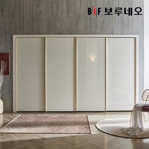 보루네오 330cm 르망 슬라이딩 붙박이장 11자, 아이보리 330cm