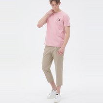 면혼방 테이퍼드 턱 팬츠