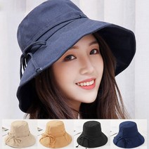 데일리비 리본 스트랩 여자 벙거지 모자 넓은챙 햇볕가리개 자외선차단모자 등산 낚시 패션모자