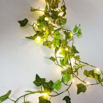 태양광 LED 태양광 패널 정원등 팬션등Led 야외 태양 조명 파티오 장식 라탄 새로운 녹색 잎 스트링, 06 Battery  2M20LED, 16 Y