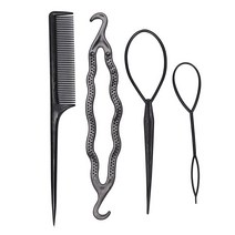 저스트앳 6피스 헤어 스타일링 Braiding 도구 Pull-through Hair 바늘 디스펜서 디스크 브레이드 헤어핀 clip Hairstyle, aS pic