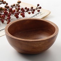 아카시아 나무 그릇 우드볼 샐러드볼 2호 시리얼 요거트 디저트 볼 식기 대접 국그릇, 02-아카시아 나무 우드볼 2호