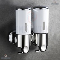 디스펜서 학교 콘도 샴푸 린스 2구(450ml) (화이트) 위생 매장 세균예방