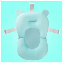 홈사우나 휴대용 베이비 샤워 에어 쿠션 침대 만화 아기 목욕 패드 미끄럼 방지 욕조 매트 신생아 안전 시트 지지대, [16] blue with hooks