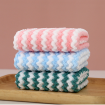 생활체크인 프리미엄 코랄벨벳 줄무늬 요술행주 세트, 30개(25cm x 25cm)