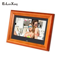 전자액자 스마트 디지털액자 7 인치 hd 그림 멀티미디어 플레이어 mp3 mp4 알람 시계 나무 사진 프레임, 미국 플러그, 검은색