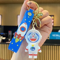 Karvin 신형 마스크 우주인 열쇠고리 액세서리 플라스틱 만화 피규어 인형기 작은 선물 귀여운 가방 액세서리, 마스크 우주인 - 팅커벨 고양이, 단일 Opp 봉지 포장