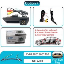 어라운드뷰 후방 사이드 카메라 180 도 AHD 차량 후면 VW 파사트 골프 폴로 제타 티구안 투아렉 B6 B7 아우, Dynamic-180 de, 06 Dynamic-180 de