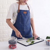 깔끔간편 앞치마 어린이집 바리스타 카페 앞치마 추천 제작 가죽패치캠핑 손님용 주방 유치원 카페 바리스타 시원한 앞치마 추천, 블루