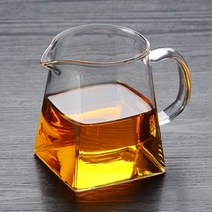 공도배 내열 유리 숙우 차거름망 분배기 공도컵, 500ml 사각컵
