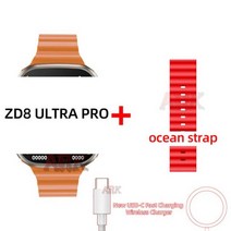 스마트워치 등산시계 러닝시계 마라톤시계 Z8 울트라 프로 BT 통화 2.2 인치 NFC C, orange and red