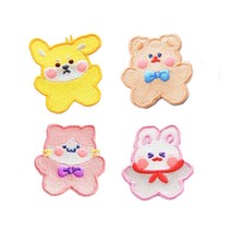 강아지 토끼 고양이 곰돌이 테디베어 동물 열접착식 와펜 패치 스티커