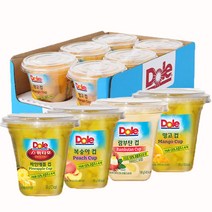 Dole 간편과일 후룻컵 디저트 4종 (198g * 6입), 1box, 복숭아컵 6입 + 망고컵 6입