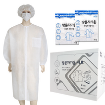 50벌 1박스 방문자가운 일회용 위생가운 위생복 부직포가운 실험가운 실험복, (50벌)클래시방문자가운-XL